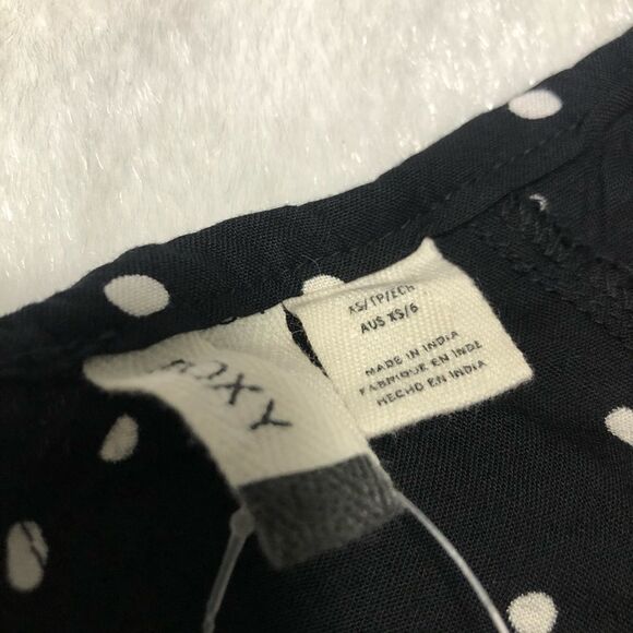 🆕 Roxy Polka Dot Bell Sleeve Viscose V Neck Top - Picture 10 of 12